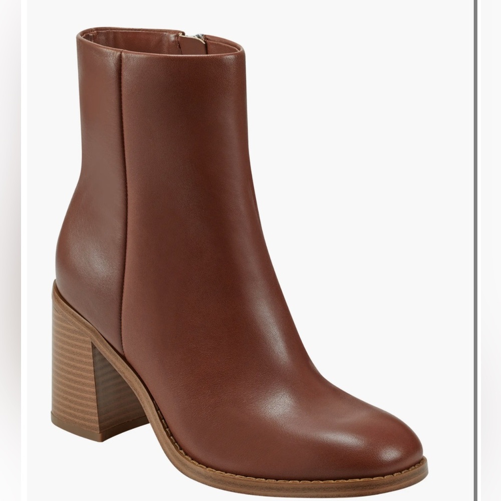 Marc Fisher Brown Block Heel Boot Size 8.5